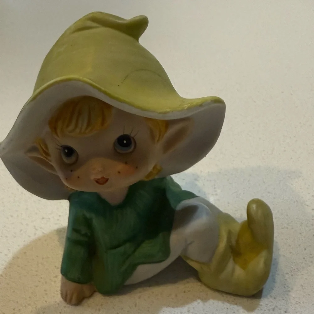 Vintage Homco Pixie Elves Elf Porcelain Figurines Home Interiors‎ #5213 Set Of 4